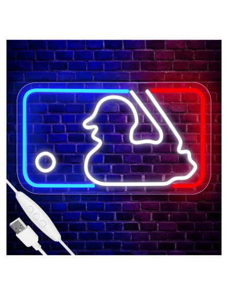 Luz de Neón de Béisbol YUNYEENEEN 40x22cm Dimmable USB Luz de Neón de Béisbol YUNYEENEEN 40x22cm Dimmable USB