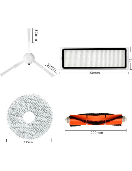 Kit de Accesorios para Aspiradora Robot Dreame Bot L10S Ultra - 9 Piezas Kit de Accesorios para Aspiradora Robot Dreame Bot L10S Ultra - 9 Piezas