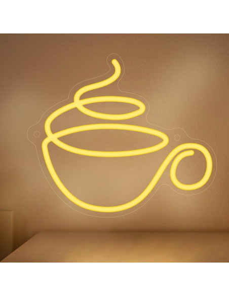 Luz de Neón de Café CoolGift Mart - LED USB Decorativa 23.7x27.3cm Luz de Neón de Café CoolGift Mart - LED USB Decorativa 23.7x27.3cm