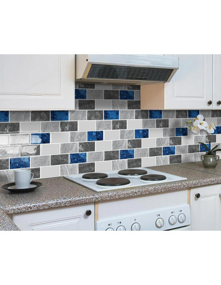 Azulejo Autoadhesivo 3D DEWOO Azul 30.48x30.48 cm - 10 Hojas Azulejo Autoadhesivo 3D DEWOO Azul 30.48x30.48 cm - 10 Hojas