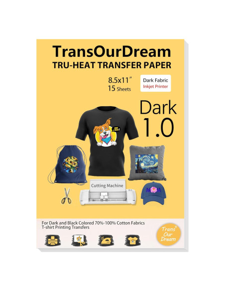 Papel de Transferencia de Calor TransOurDream 15 Hojas 21.6x27.9 cm Papel de Transferencia de Calor TransOurDream 15 Hojas 21.6x27.9 cm