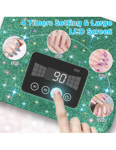 Lámpara UV de Uñas Inalámbrica Aedavey BQL11 Verde Brillante
