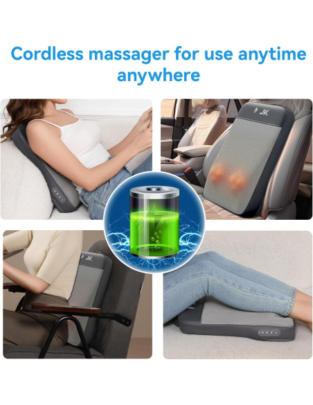 Masajeador de Espalda Shiatsu HMMSYLVA 3D Recargable Gris Masajeador de Espalda Shiatsu HMMSYLVA 3D Recargable Gris