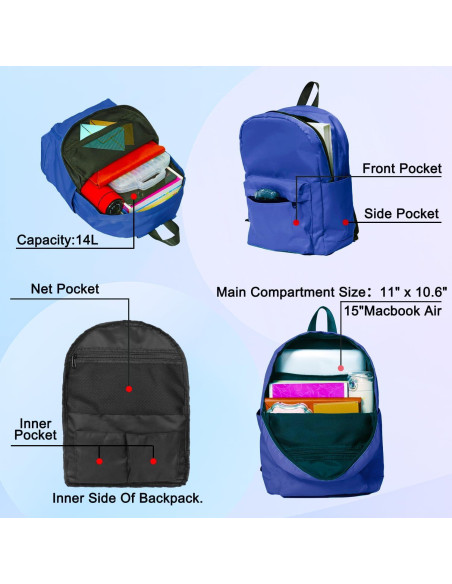 Mochila Ligera Escolar Niños 3-14 Años Negro 14L Mochila Ligera Escolar Niños 3-14 Años Negro 14L