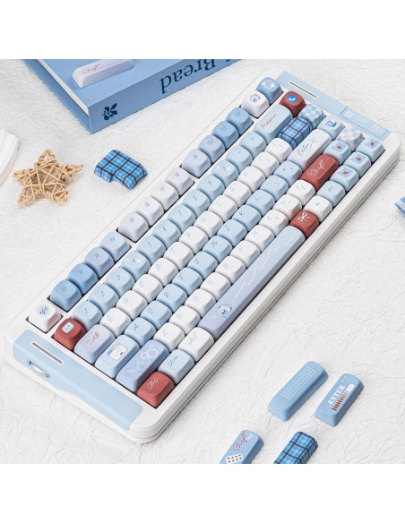 Teclas PBT Personalizadas TIMSEKER 143 Azul Claro y Blanco Teclas PBT Personalizadas TIMSEKER 143 Azul Claro y Blanco
