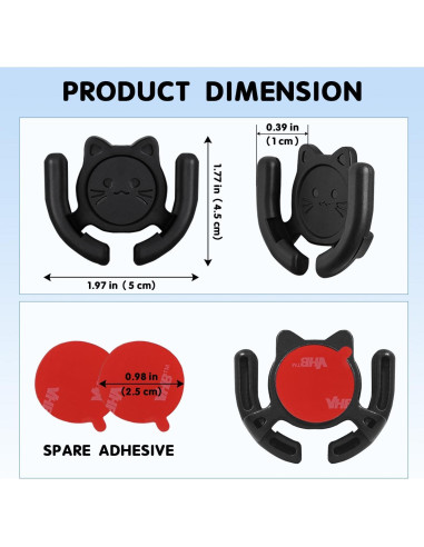 Soporte para coche HOMEFOX gato lindo adhesivo fuerte 1 paquete