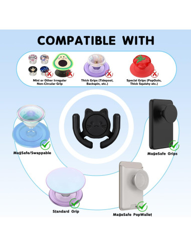 Soporte para coche HOMEFOX gato lindo adhesivo fuerte 1 paquete