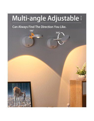 Lámpara LED de Sensor de Movimiento ANJINGHUA 2200mAh Blanca