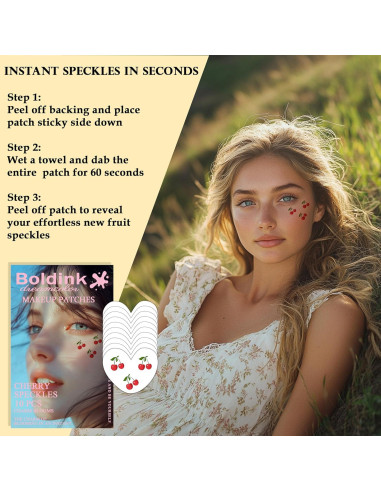 10 Parches Faciales Temporales de Cereza Boldink - Impermeables
