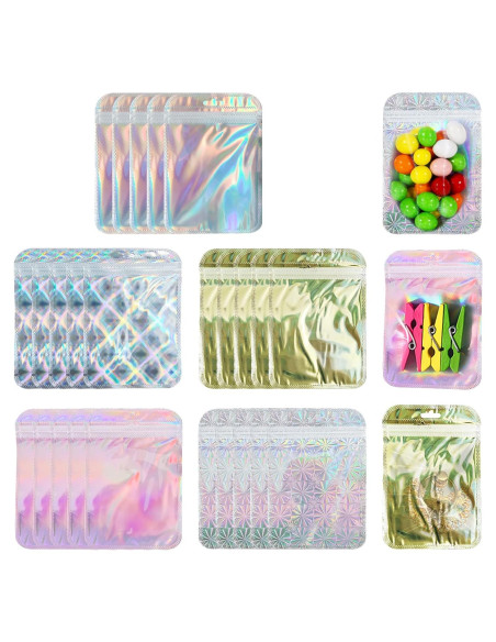 100 Bolsas de Mylar Holográficas Reutilizables itechpanda 10x15cm 100 Bolsas de Mylar Holográficas Reutilizables itechpanda 10x15cm