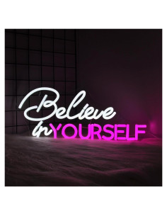 Letrero Neón LED Cree en Ti Mismo 18x42 cm USB Decoración