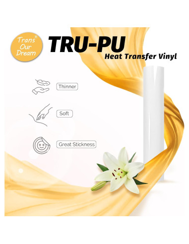 Vinilo de Transferencia de Calor Mate Blanco 30.48 cm TransOurDream