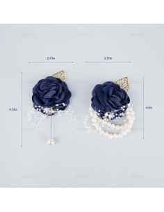 Coronas de Muñeca AUEAR 2 Pcs Azul Oscuro para Bodas y Fiestas 2