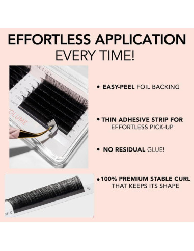 Extensiones de Pestañas Cashmere Kiara Sky 8mm Negro