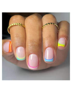 Uñas Postizas Cuadradas Acrílicas SPNBCQ 24 Pcs Coloridas