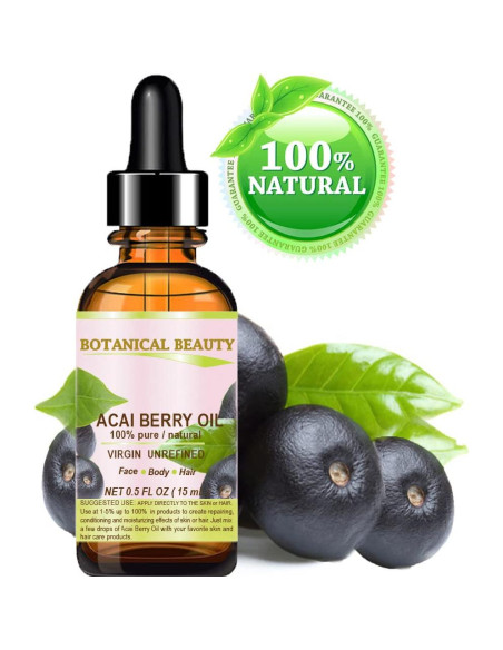 Aceite de Baya de Acai 100% Puro Belleza Botánica 15 ml Aceite de Baya de Acai 100% Puro Belleza Botánica 15 ml
