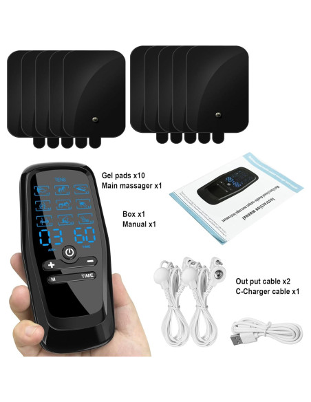 Unidad TENS Doble Canal TADOUNE Masajeador Electromuscular Unidad TENS Doble Canal TADOUNE Masajeador Electromuscular