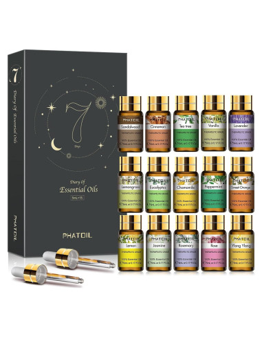 Juego de Aceites Esenciales PHATOIL 15 x 5ml Aromaterapia