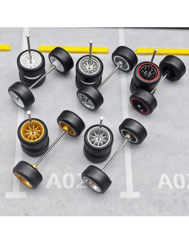 Ruedas de 11mm JUYUAN para Modelos de Autos Diecast - 5 Juegos