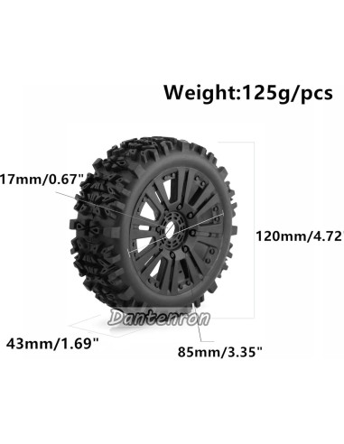 Neumáticos y Ruedas RC Buggy 1/8 Dantenron 120mm 4PCS