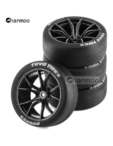 Neumáticos de Drift RC 1:10 Chanmoo 4 Pcs 12mm Hex Negro