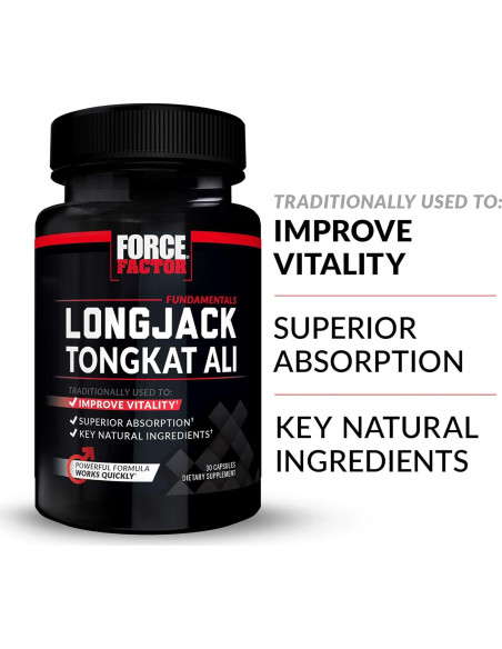 Suplemento Longjack Tongkat Ali Force Factor 500mg 60 Cápsulas Suplemento Longjack Tongkat Ali Force Factor 500mg 60 Cápsulas