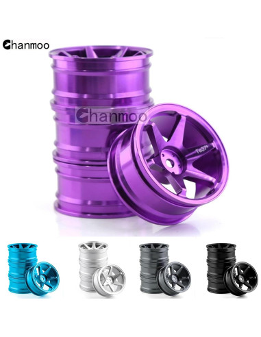 Ruedas de Coche RC 1/10 Chanmoo Aluminio 52mm 4PCS Púrpura