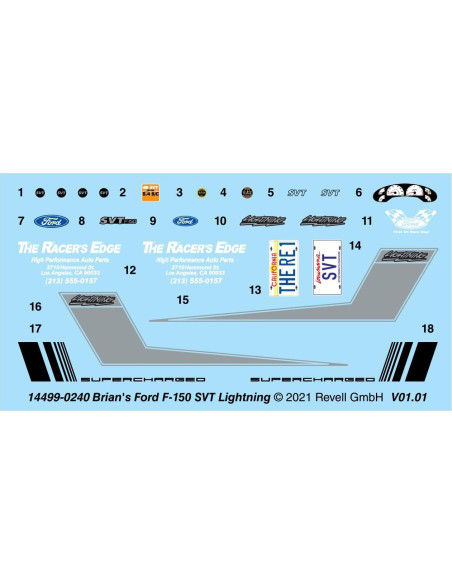 Kit de Modelo Ford F-150 SVT Lightning 1/25 Revell Kit de Modelo Ford F-150 SVT Lightning 1/25 Revell