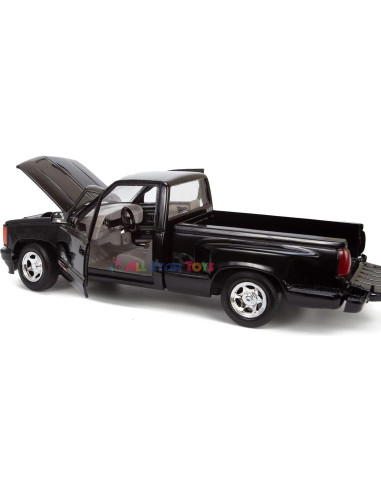 Modelo Diecast 1:24 Motormax GMC Sierra GT 1992 Negro