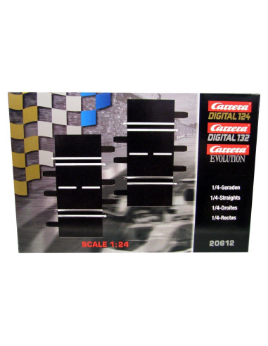 Pista Recta Digital Carrera Evolution 1/4 - 2 Piezas 8.6 cm