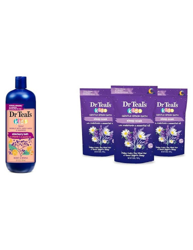 Baño de Saco 3 en 1 Dr Teal para Niños 591 ml + Sal de Epsom 907 g