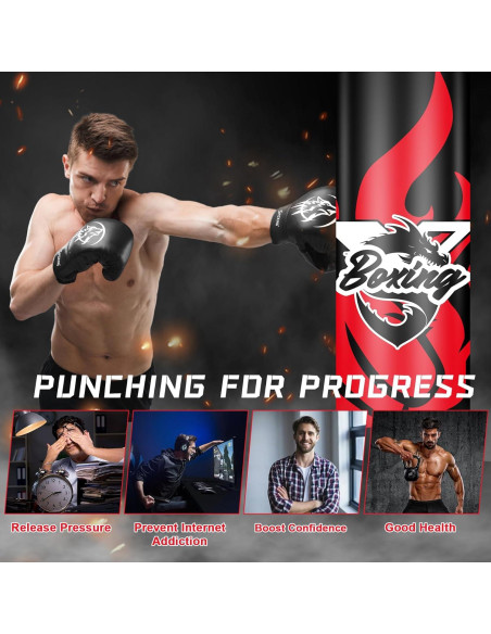 Saco de Boxeo Autómono SPOXING 178 cm con Guantes y Bomba Saco de Boxeo Autómono SPOXING 178 cm con Guantes y Bomba