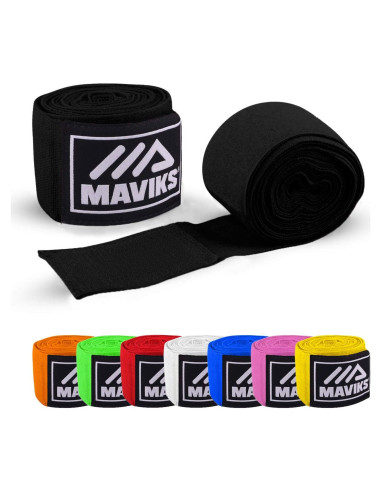 Envolturas de Mano de Boxeo MAVIKS 4.5m Negras para Sparring