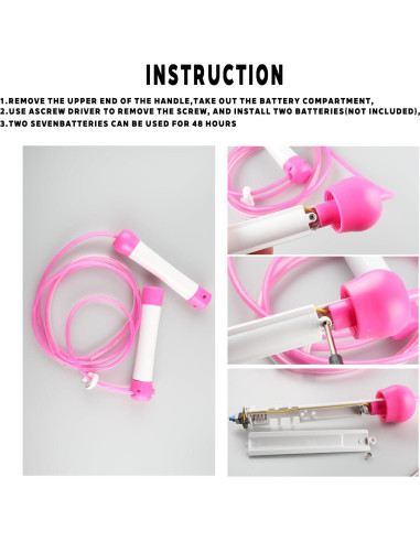 Cuerda de Salto LED Victob Rosa Ajustable para Niños y Fitness