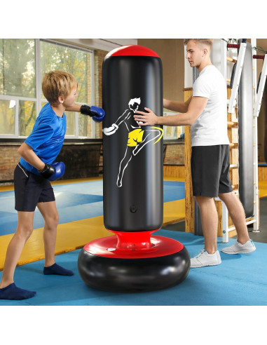 Bolsa de Boxeo Inflable QPAU 66" para Niños con Guantes