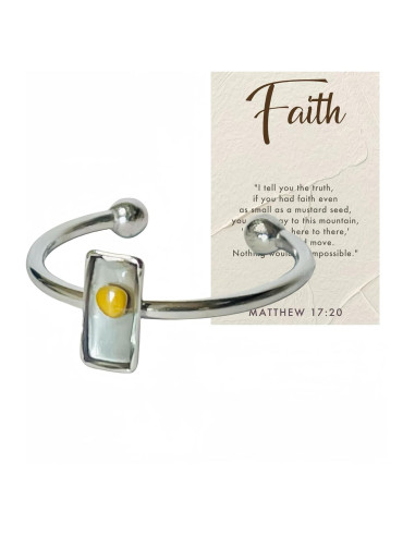 Anillo de Semilla de Mostaza Ajustable para Mujeres - Acero Inoxidable