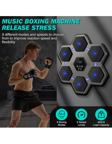 Máquina de Boxeo Musical Inteligente VZA BX-01 con Guantes