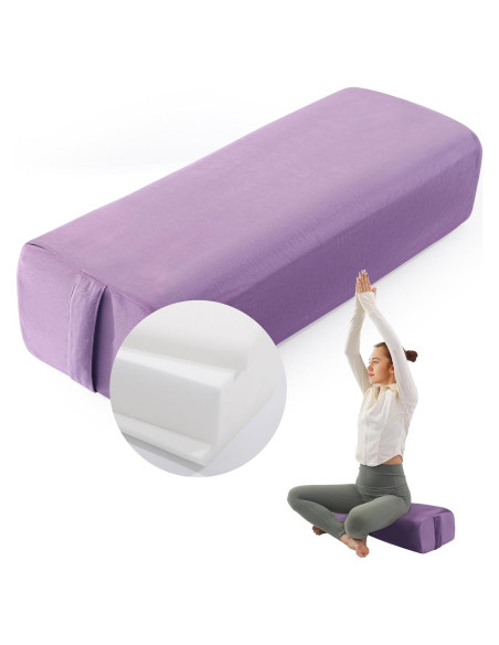 Almohada de Yoga Bolster MABOZOO 65x25cm Lavable Púrpura Almohada de Yoga Bolster MABOZOO 65x25cm Lavable Púrpura