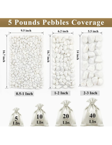 Piedras Blancas para Jardín FANTIAN 4.54 kg 1.27-2.54 cm