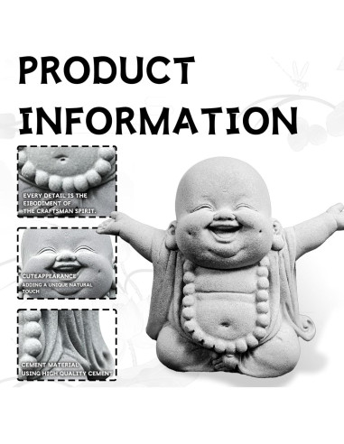Estatua de Buda Riendo de Arenisca 10.5 cm - Decoración Zen