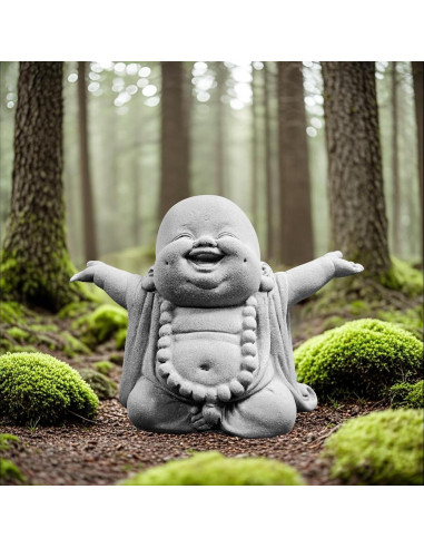 Estatua de Buda Riendo de Arenisca 10.5 cm - Decoración Zen