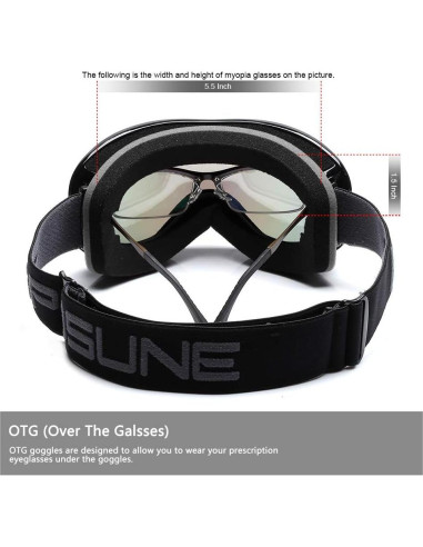 Gafas de Esquí SPOSUNE Antivaho UV Doble Lente Unisex