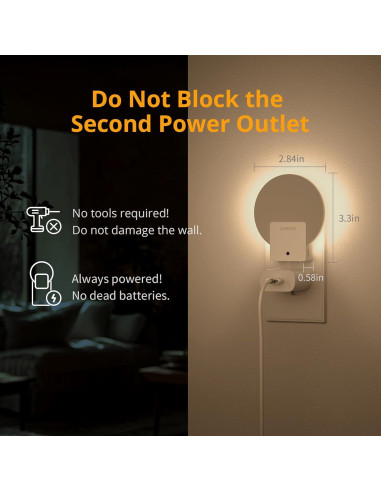 Luz Nocturna LED Lyridz con Sensor Automático 1-50 LM - Paquete de 4