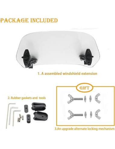 Extensión de Parabrisas Motoparty Universal Ajustable para Motocicleta