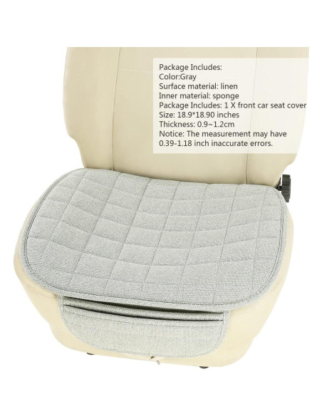 Funda de Asiento de Coche Suninbox Gris Transpirable y Antideslizante Funda de Asiento de Coche Suninbox Gris Transpirable y Antideslizante