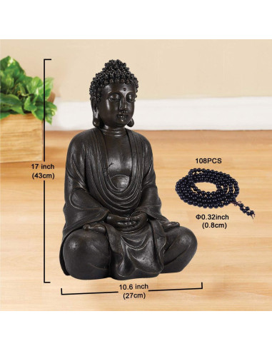 Estatua de Buda Meditador Goodeco 43.18 cm Jardín Zen