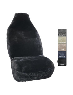 Cubierta de Asiento de Piel de Oveja Aegis Universal Negra
