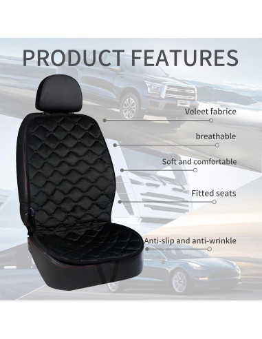 Cojín de Asiento ESMING para Coche Negro 53x48 cm