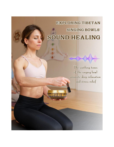 Cuenco Cantor Tibetano Hihealer 11.43 cm para Meditación