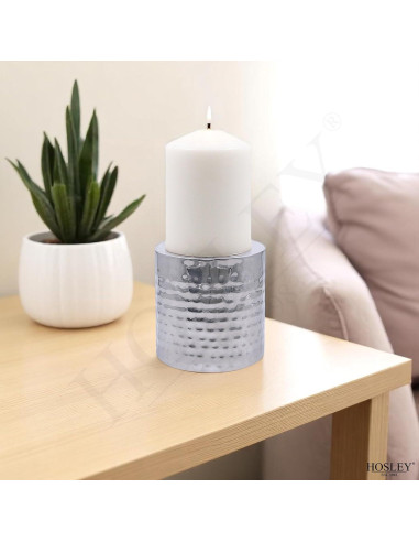 Conjunto de 2 Soportes para Velas de Pilar Hosley 10 cm Plateado